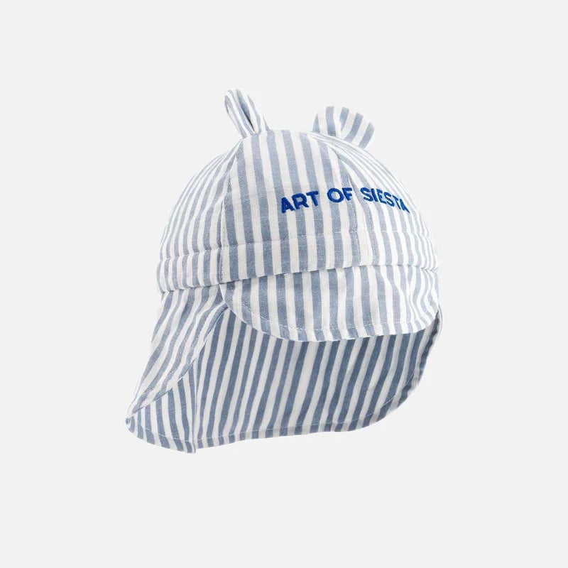 CHAMAYE chapeau art of siesta rayé bleu by Citron Grenadine