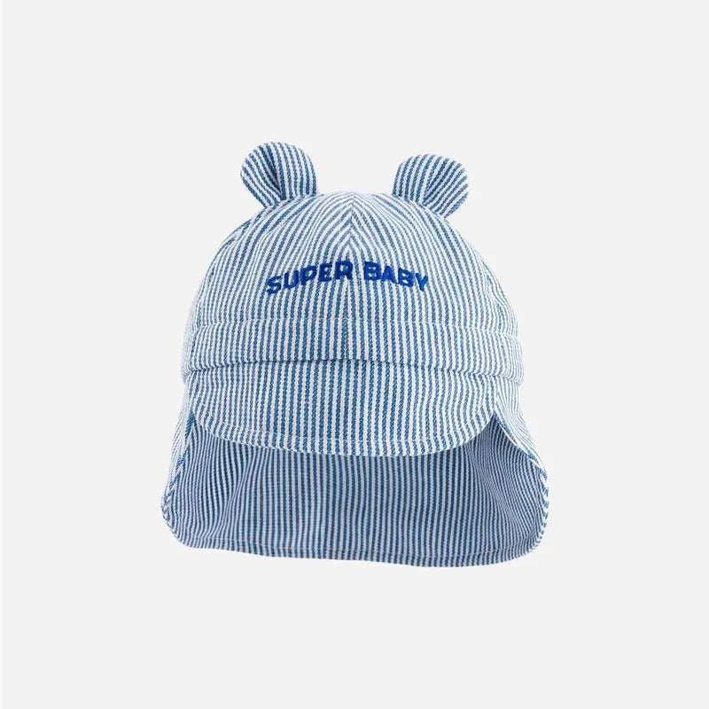 CHAMAYE chapeau super baby rayé bleu by Citron Grenadine