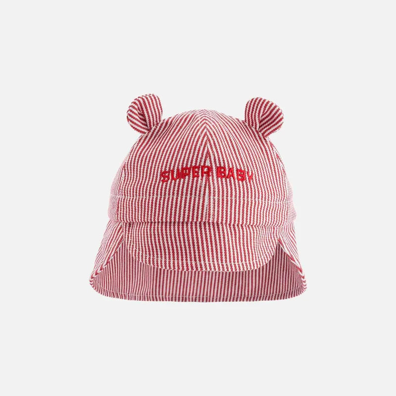 CHAMAYE chapeau super baby rayé rouge by Citron Grenadine