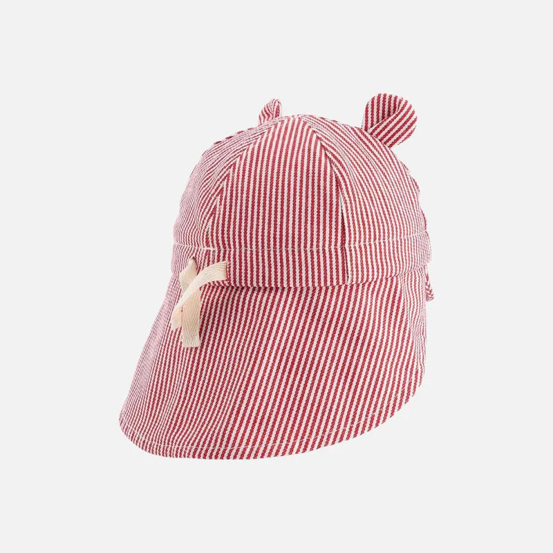 CHAMAYE chapeau super baby rayé rouge by Citron Grenadine