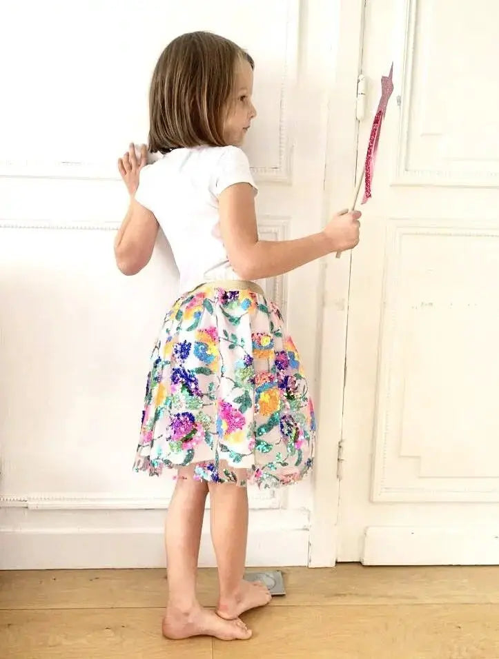 RATATAM jupe paradis by Citron Grenadine; floral multicolor knee-length skirt.