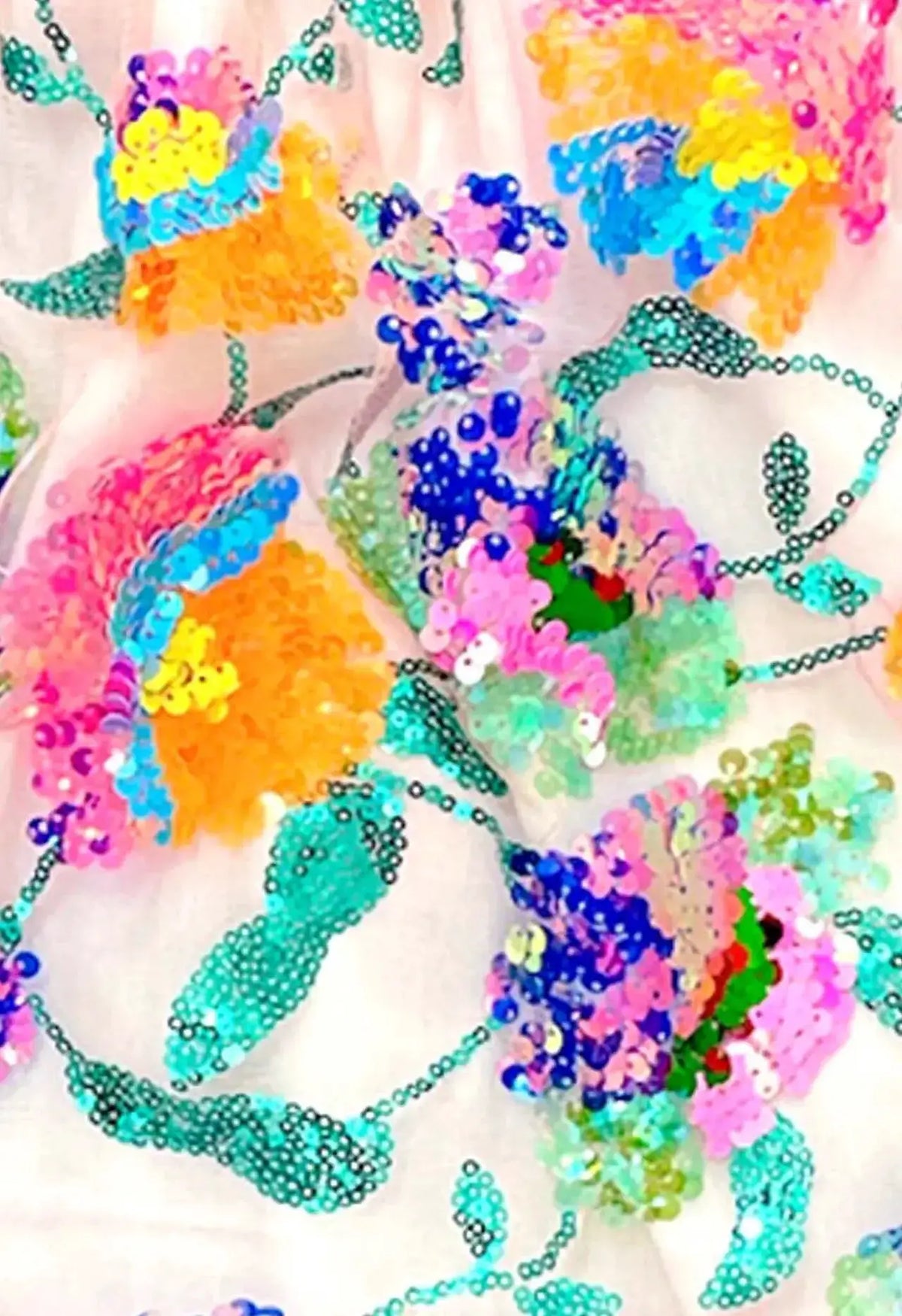 RATATAM jupe paradis by Citron Grenadine — sequin floral skirt in multicolor.