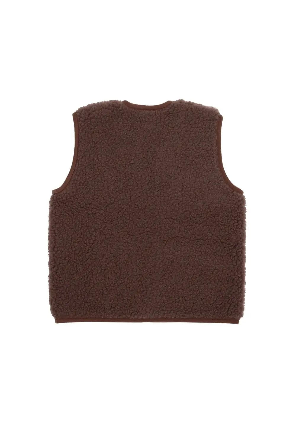 Gilet sans manches Citron Grenadine Tyb choco en laine sherpa, vue arrière