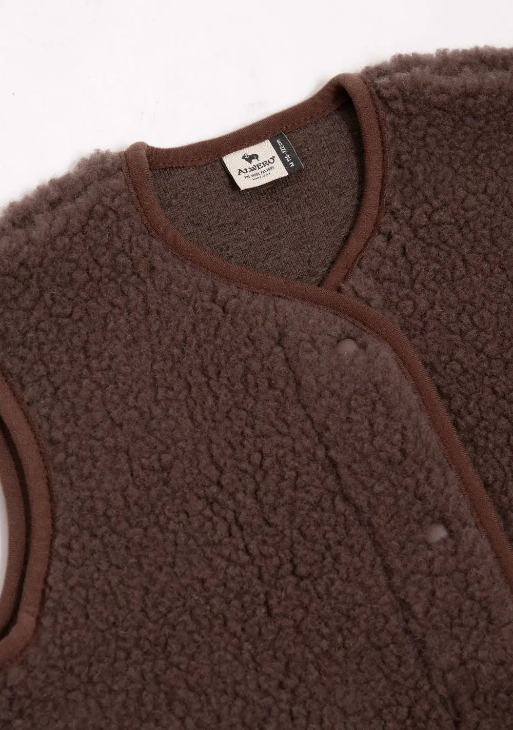 ALWERO gilet en laine Tyb, choco; gilet sans manches marron en peluche
