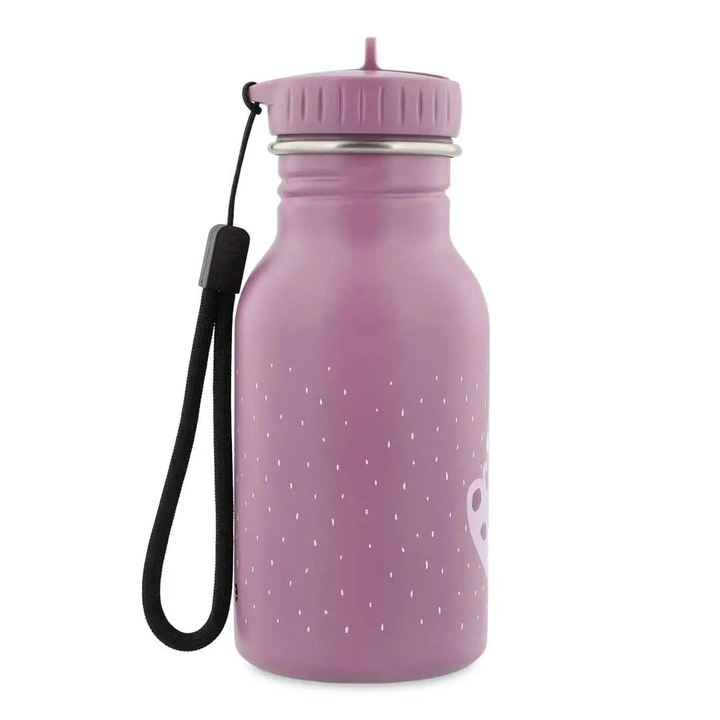 TRIXIE gourde 350 ml pink-purple water bottle with white dotted pattern and black strap