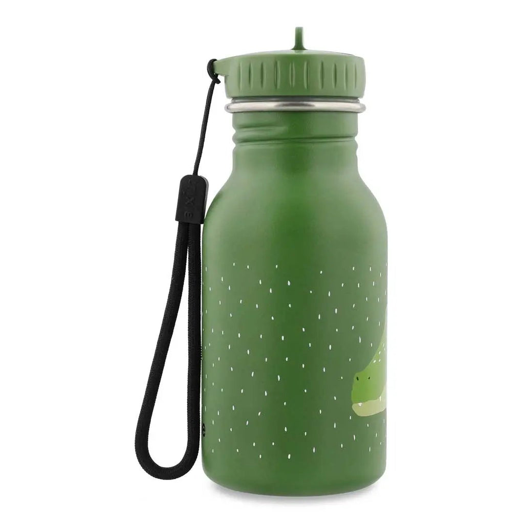 TRIXIE gourde 350 ml water bottle Citron Grenadine green with white speckles Mr Alligator design with strap