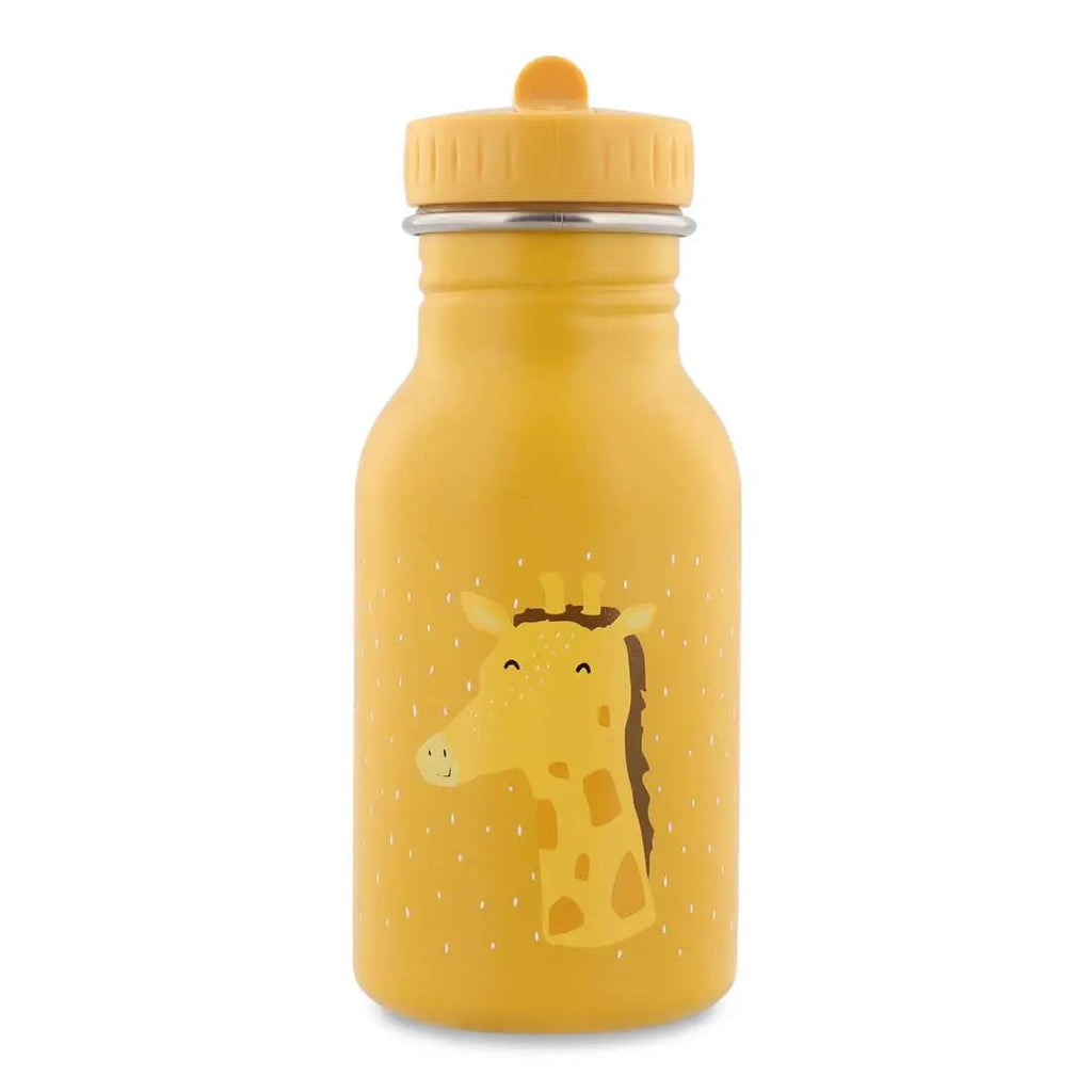 TRIXIE gourde 350 ml water bottle, yellow with Mr Giraffe illustration, Citron Grenadine