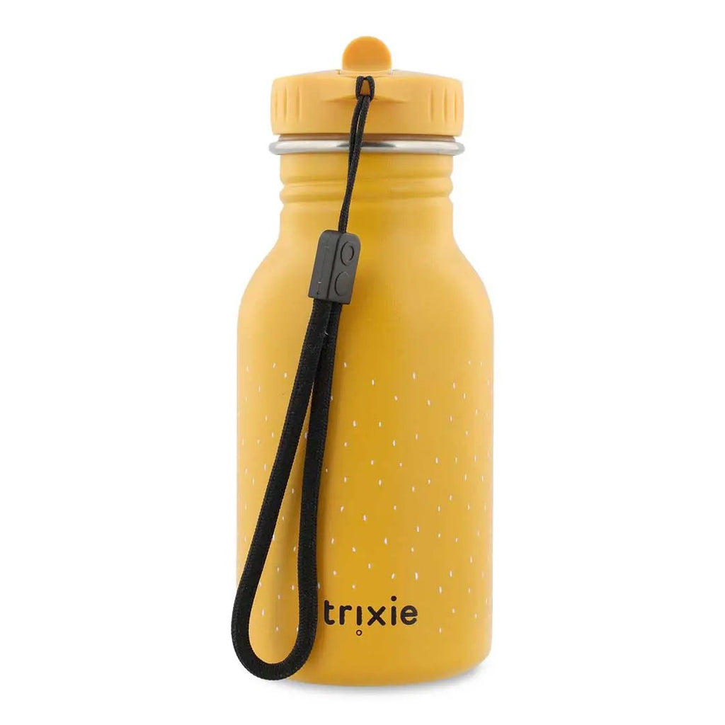 TRIXIE gourde 350 ml water bottle, yellow with white speckles and a black strap