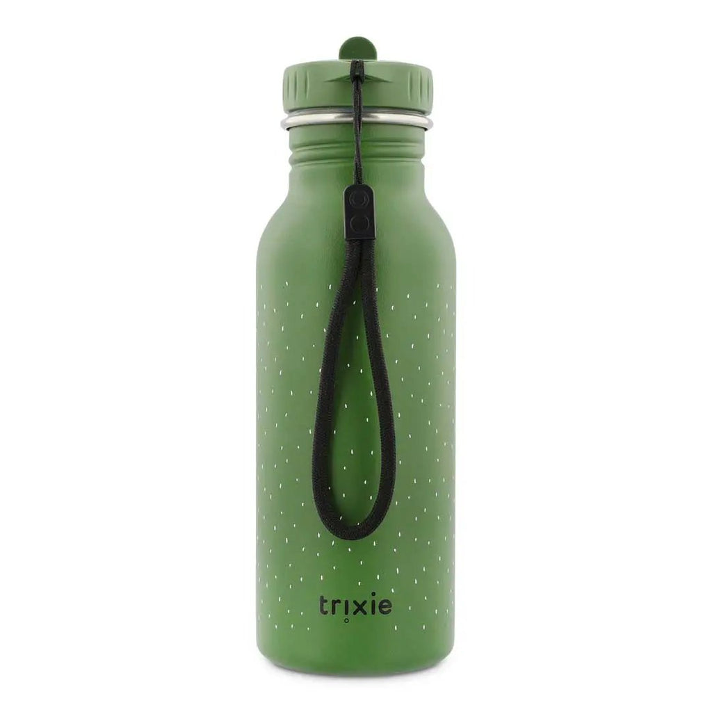 Trixie gourde 500 ml water bottle, green with white speckles and a black strap