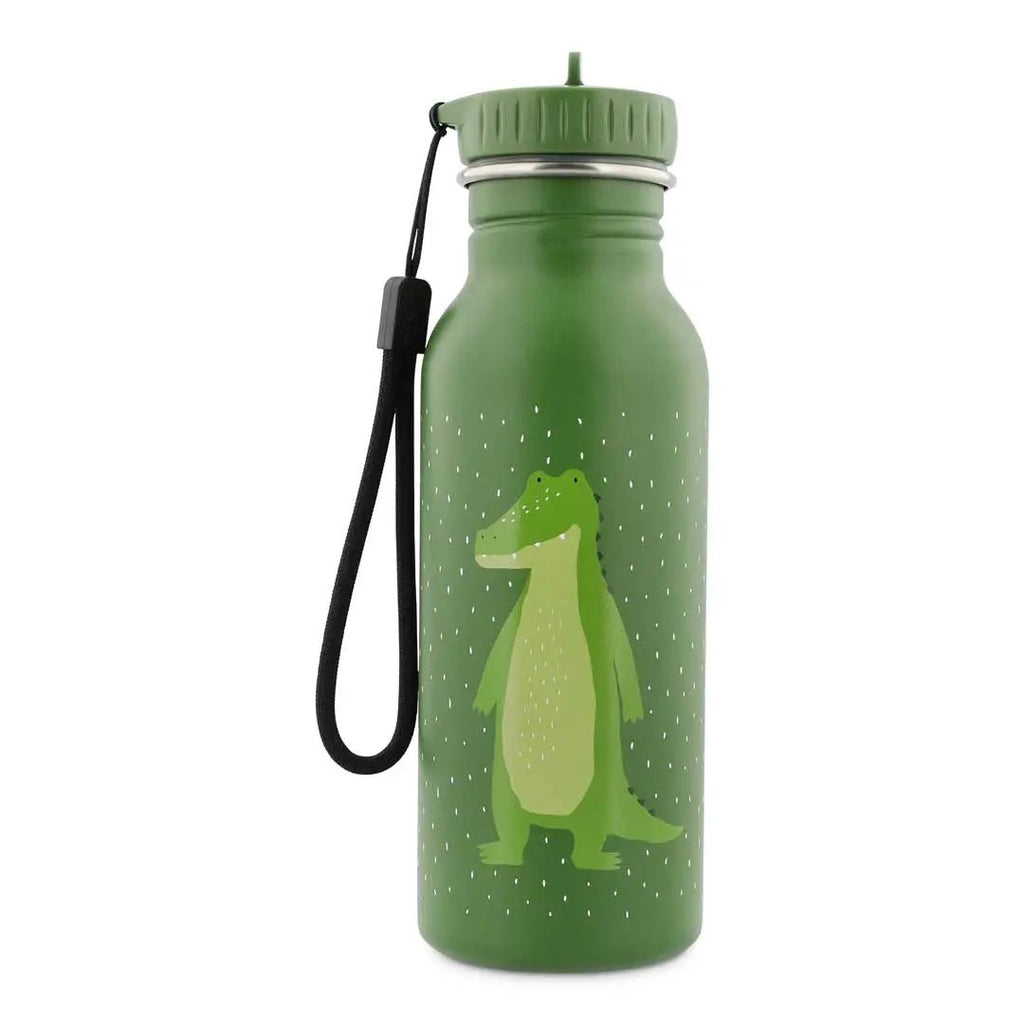 TRIXIE gourde 500 ml water bottle with Mr Alligator design, green body and black strap