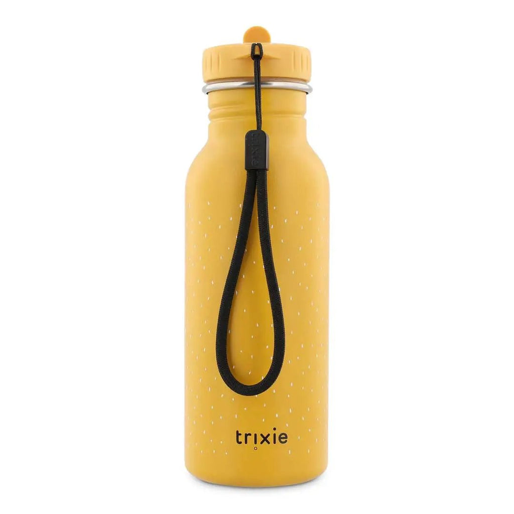 Trixie gourde 500 ml water bottle in yellow with white speckles, black strap