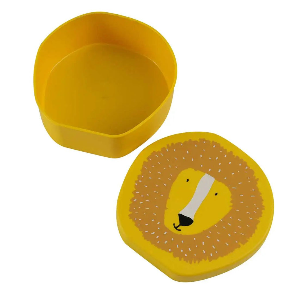 TRIXIE Mr Lion lunch box by Citron Grenadine, yellow lion-themed plastic lunch container with lid