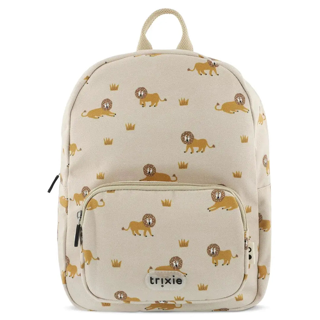 TRIXIE sac à dos scolaire beige avec motifs de lions