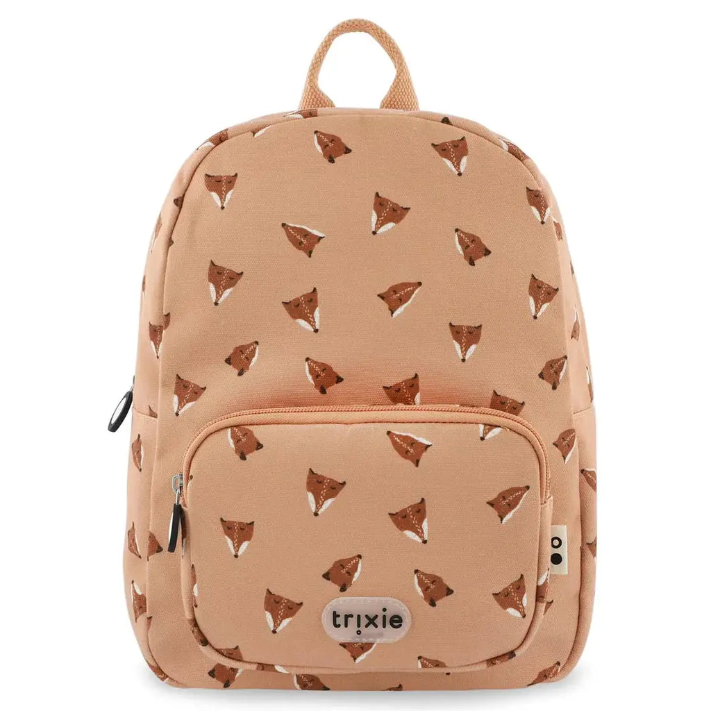 TRIXIE sac à dos scolaire couleur pêche avec motifs renards, marque Citron Grenadine