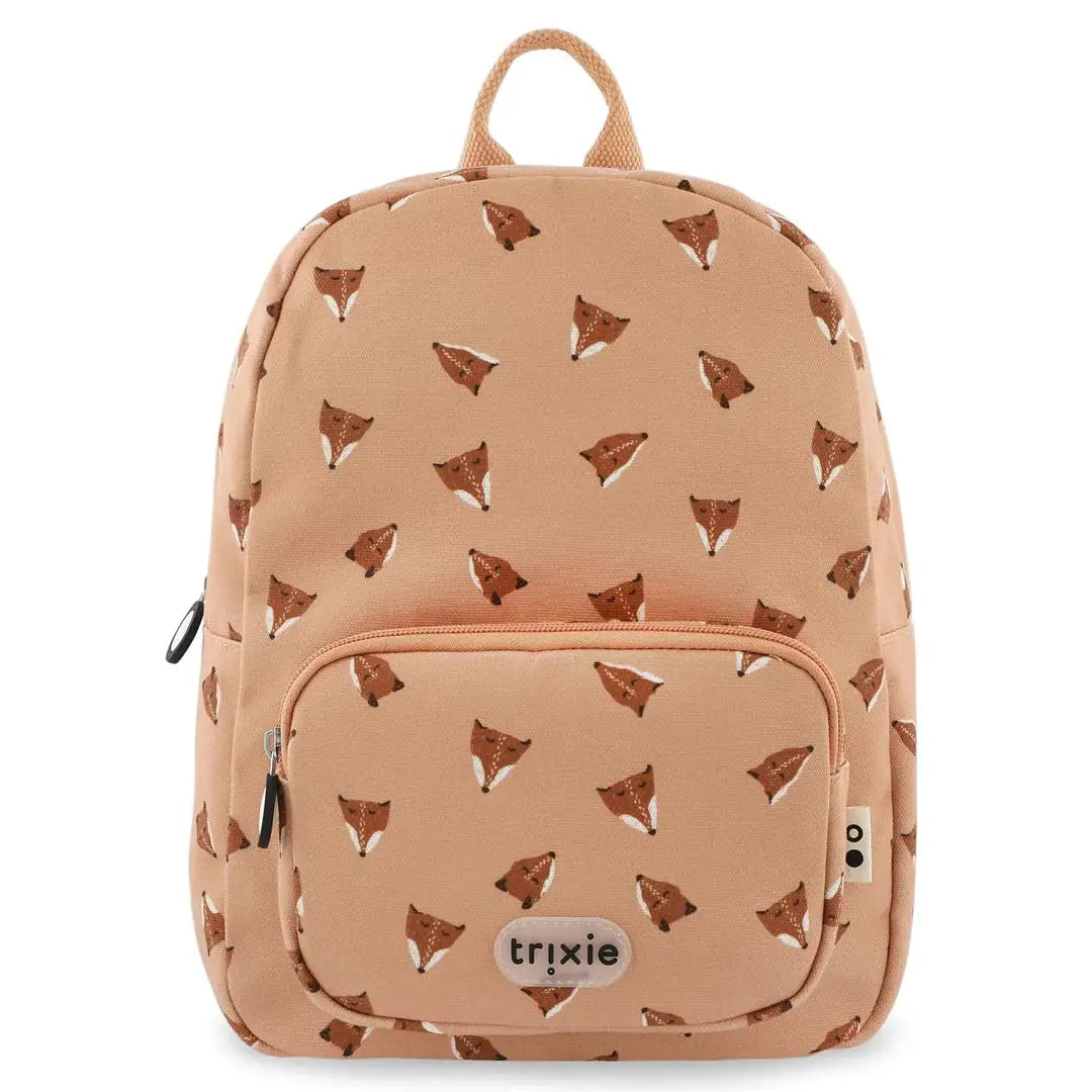 TRIXIE sac à dos scolaire couleur pêche avec motifs renards, marque Citron Grenadine