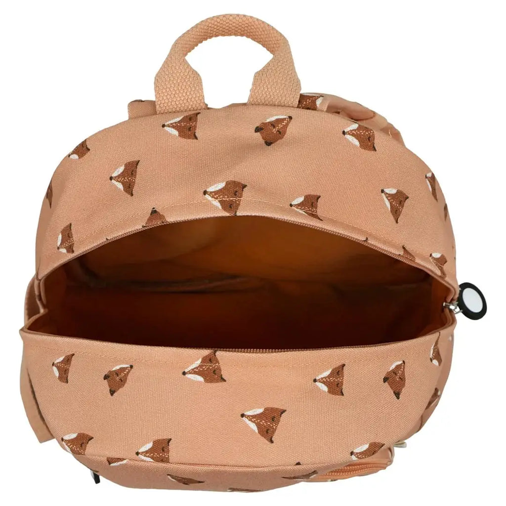 TRIXIE sac à dos scolaire imprimé renard féroce, couleur pêche, Citron Grenadine