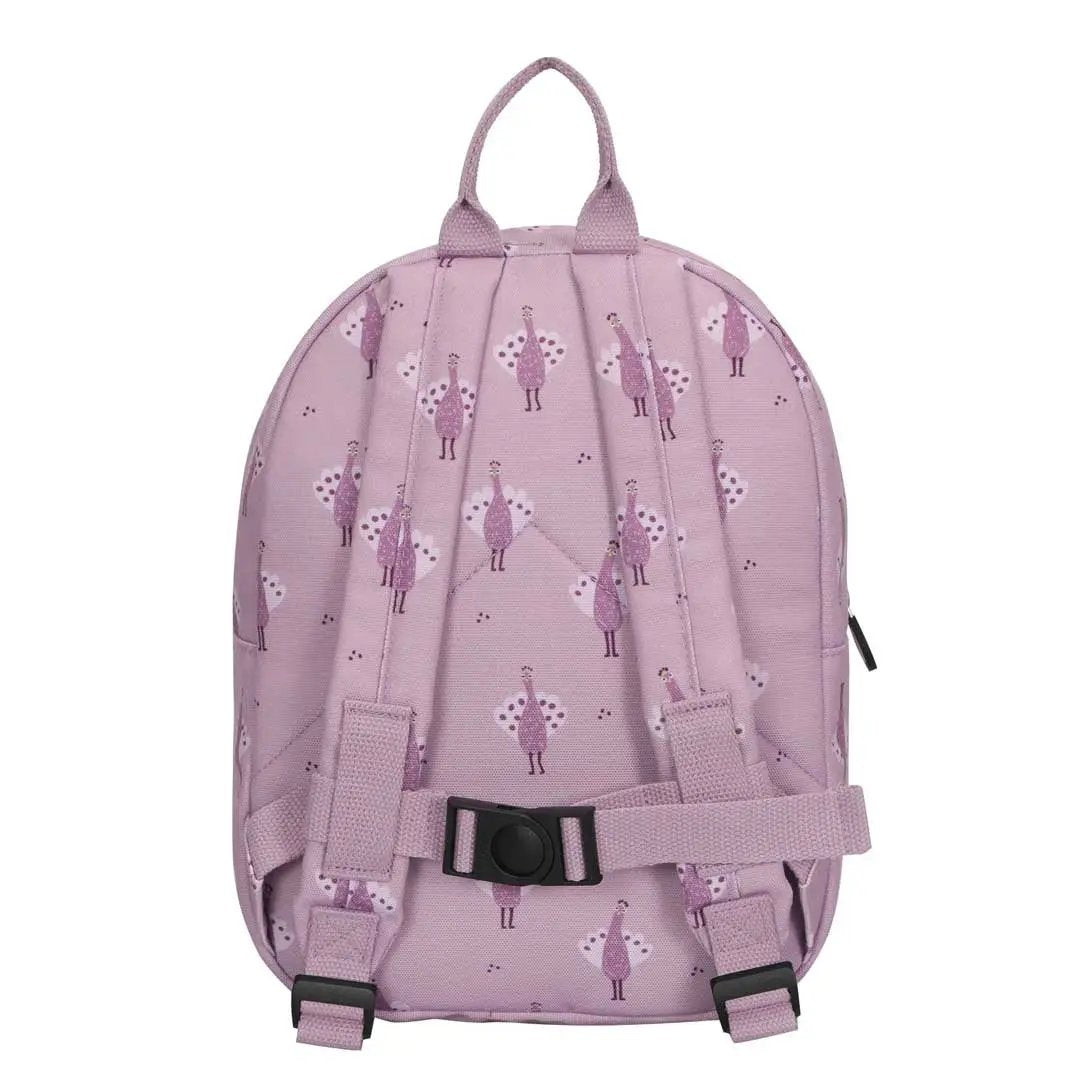 Sac à dos scolaire TRIXIE Citron Grenadine, mauve avec motif paons