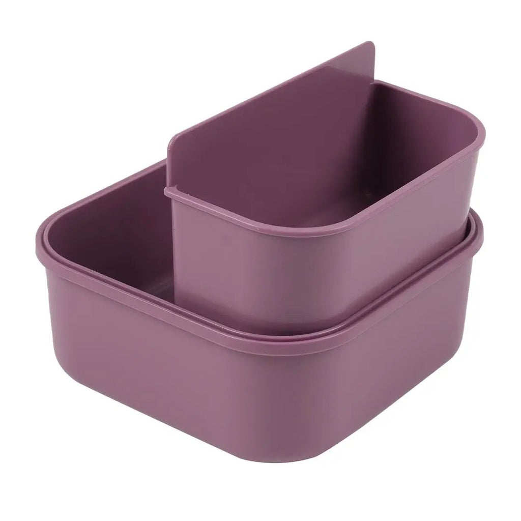 TRIXIE boîtes à goûter avec clips violet, ensemble empilable de 2 pièces avec séparateur intérieur