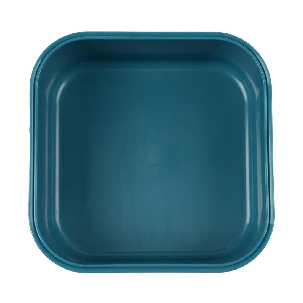 TRIXIE lunch box with clips, Ballplayer Mr Triceratops, teal blue, Citron Grenadine