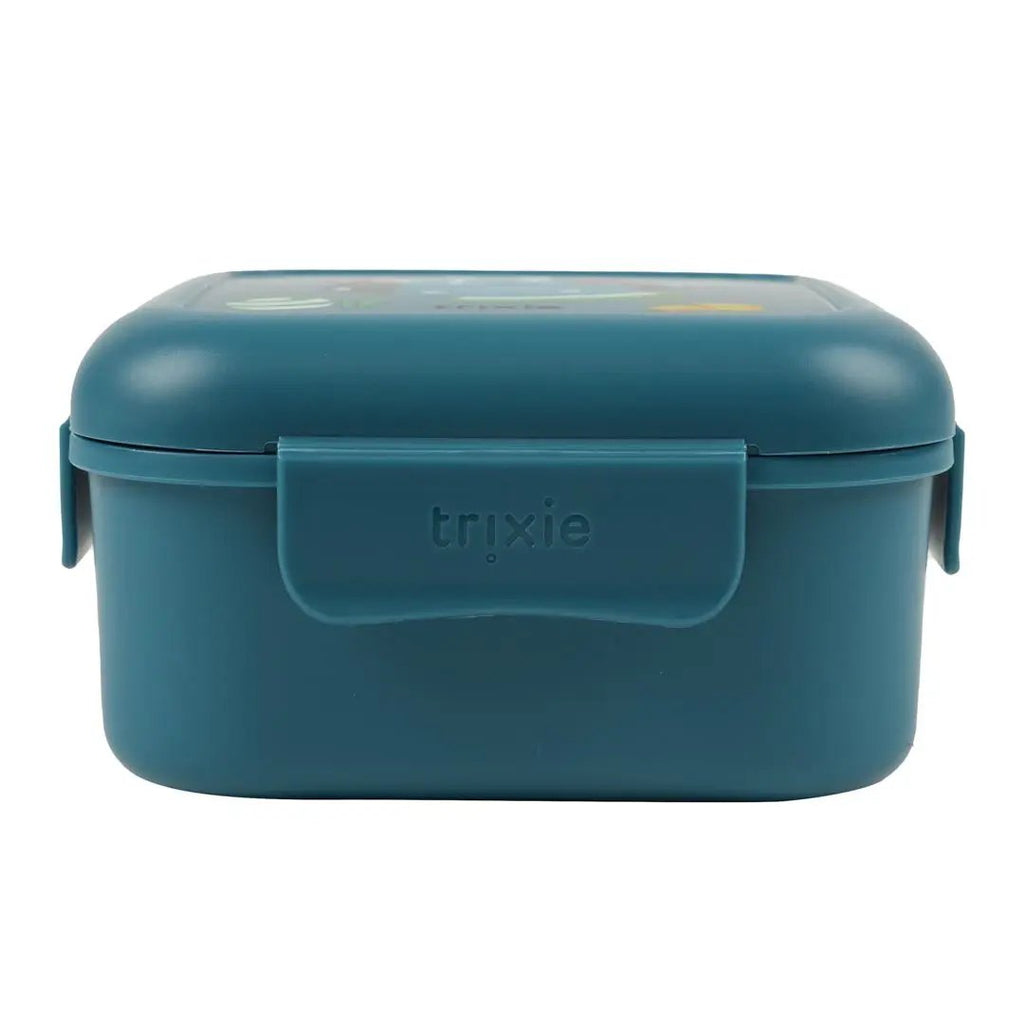TRIXIE lunch box with clips in teal blue Ballplayer Mr Triceratops design
