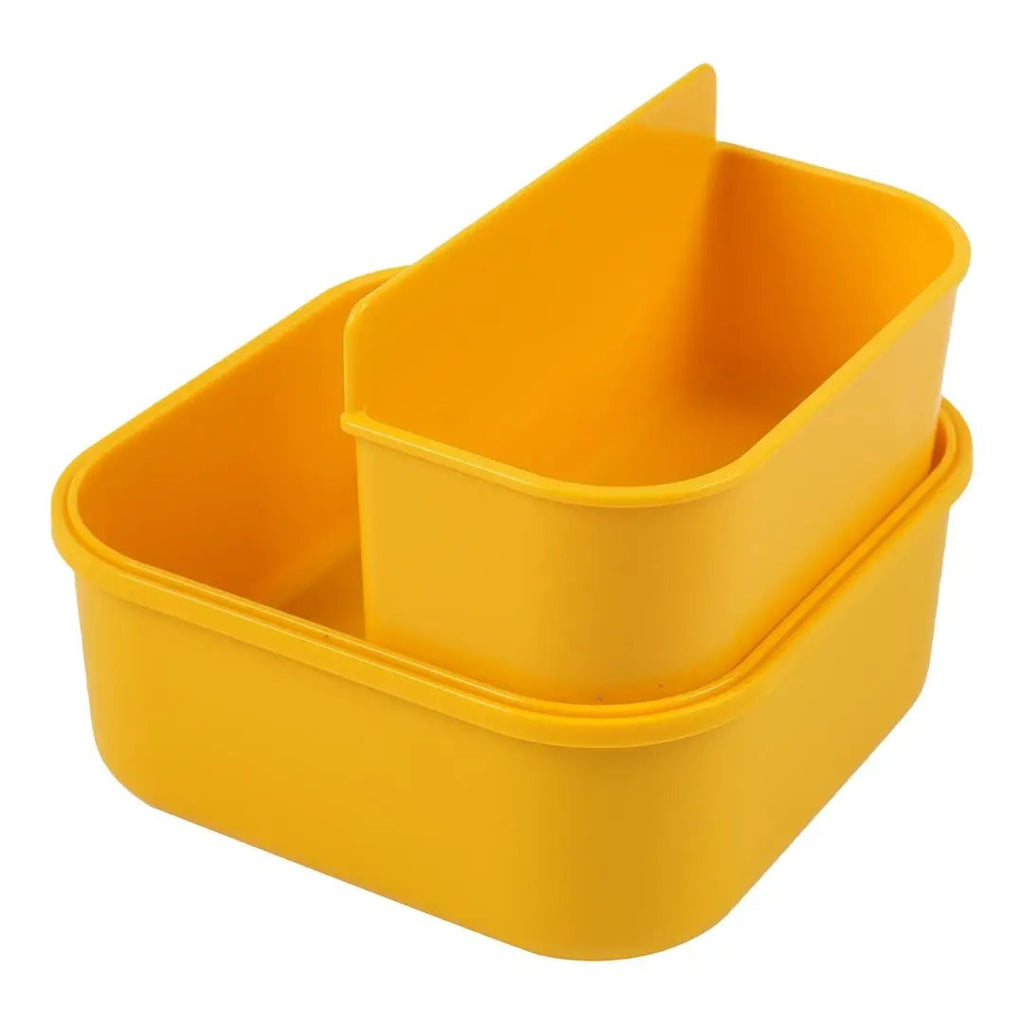 TRIXIE lunch boxes with clips by Citron Grenadine, bright yellow nesting food storage containers