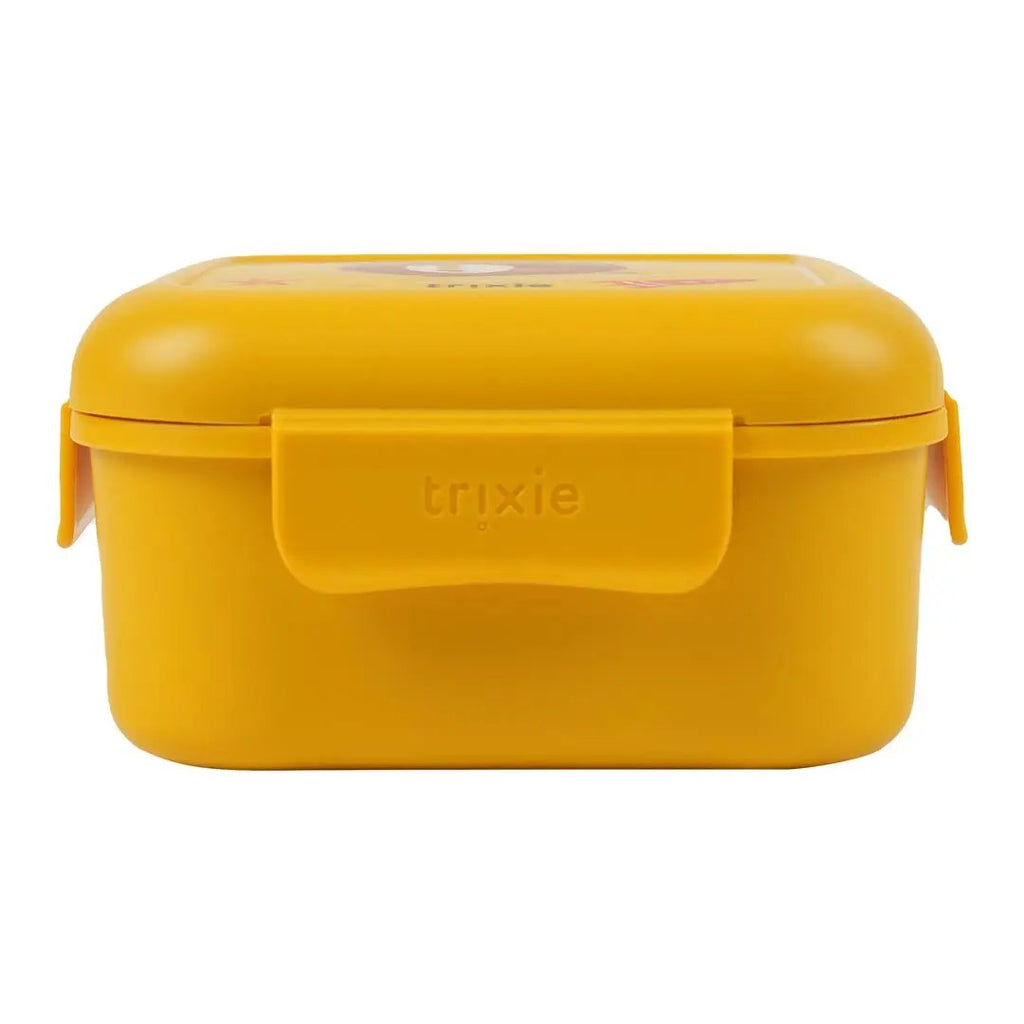 Trixie lunch box with clips, Spaceman Mr Lion design, yellow food storage container