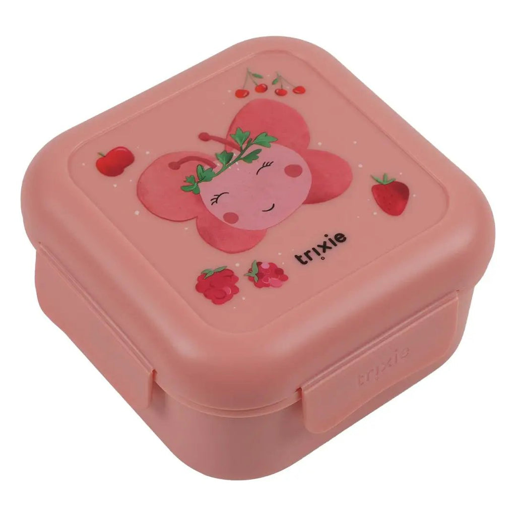 TRIXIE boîte à goûter avec clips rose pastel, motif Fruit Fairy Mrs Butterfly