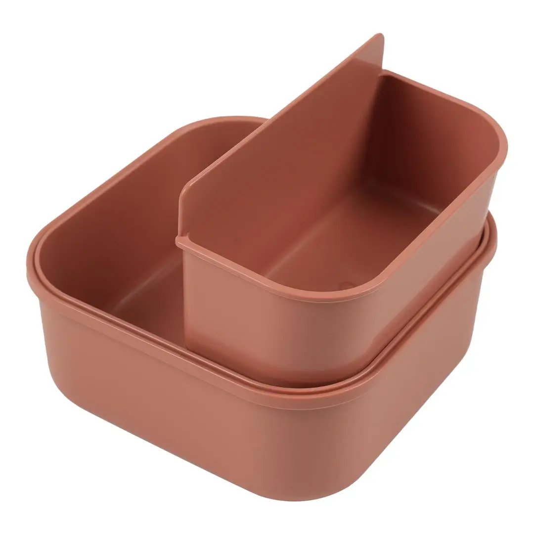 Boîtes à goûter TRIXIE avec clips en plastique, diviseur intérieur, couleur terracotta, Citron Grenadine
