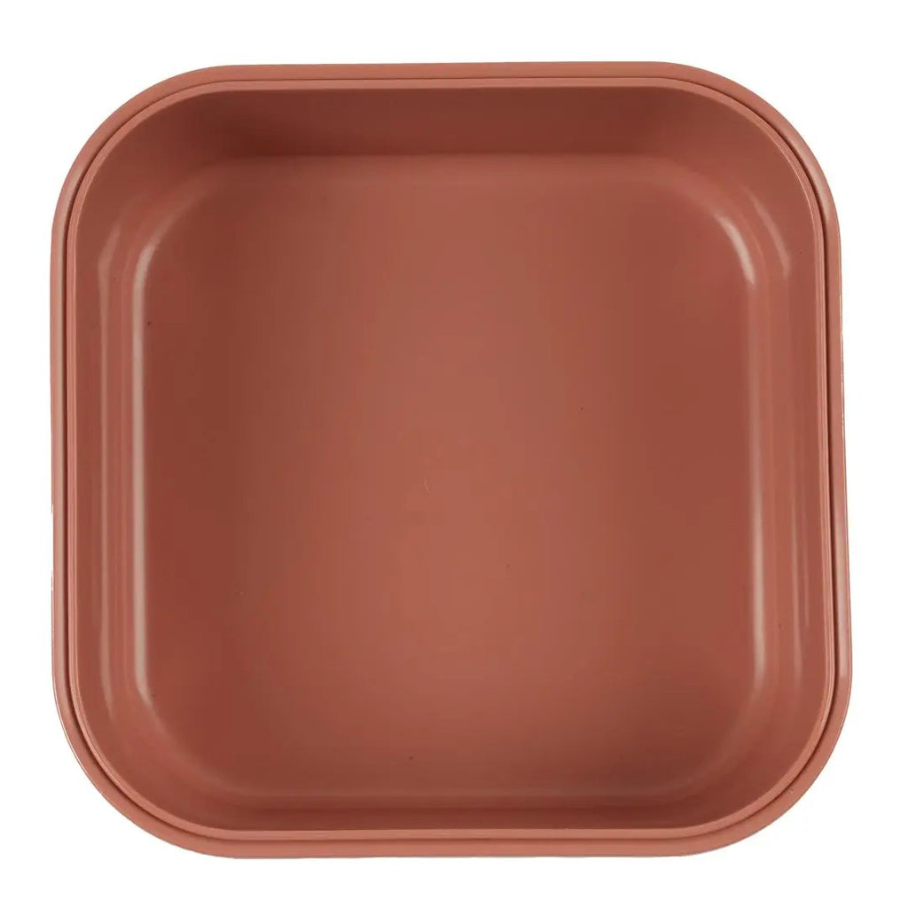 TRIXIE snack box with clips, square food storage container in terracotta