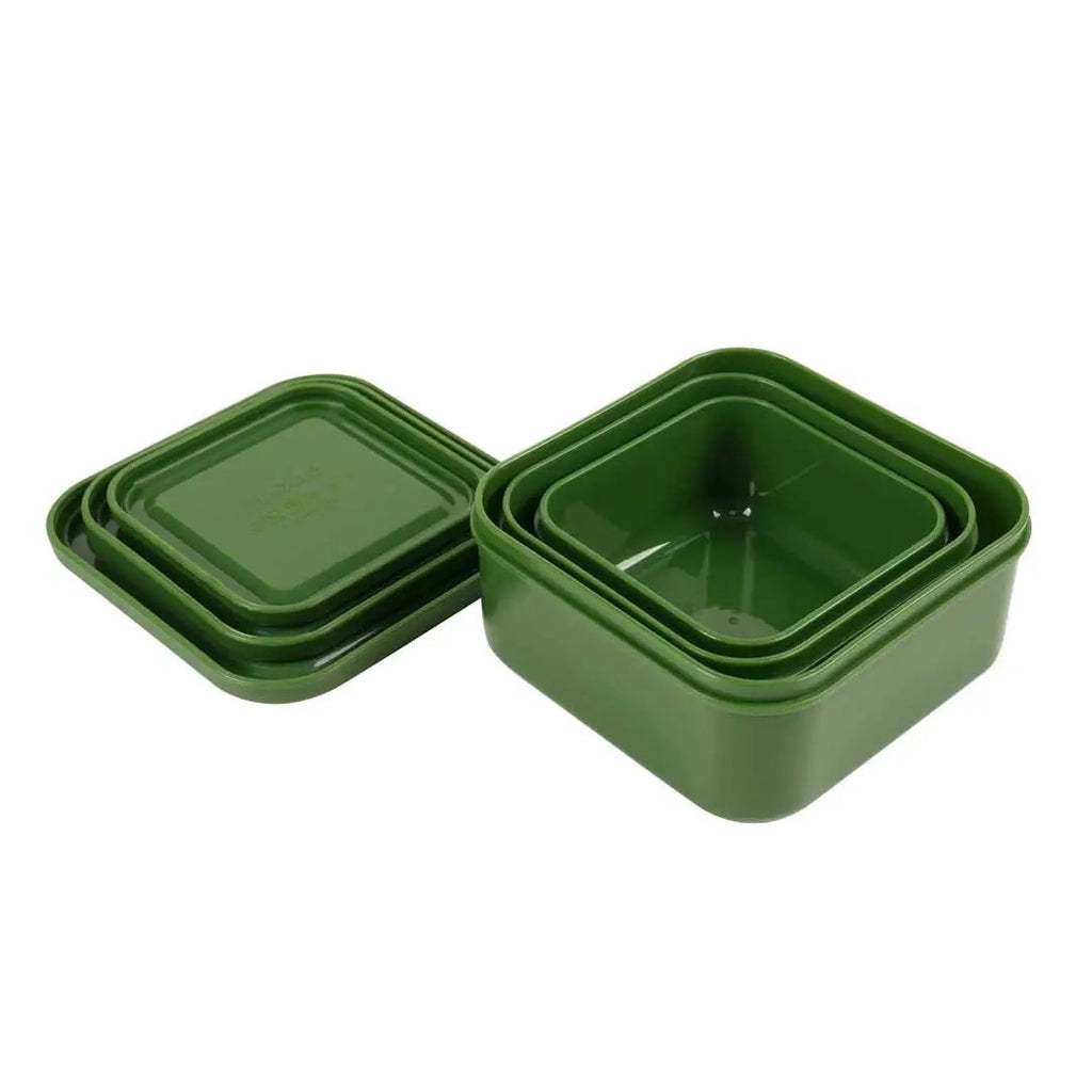 TRIXIE 3-piece set of green plastic food storage containers with lids by Citron Grenadine
