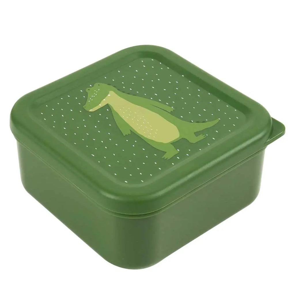 TRIXIE set de 3 boîtes alimentaires vertes avec couvercle perforé et illustration Mr Alligator