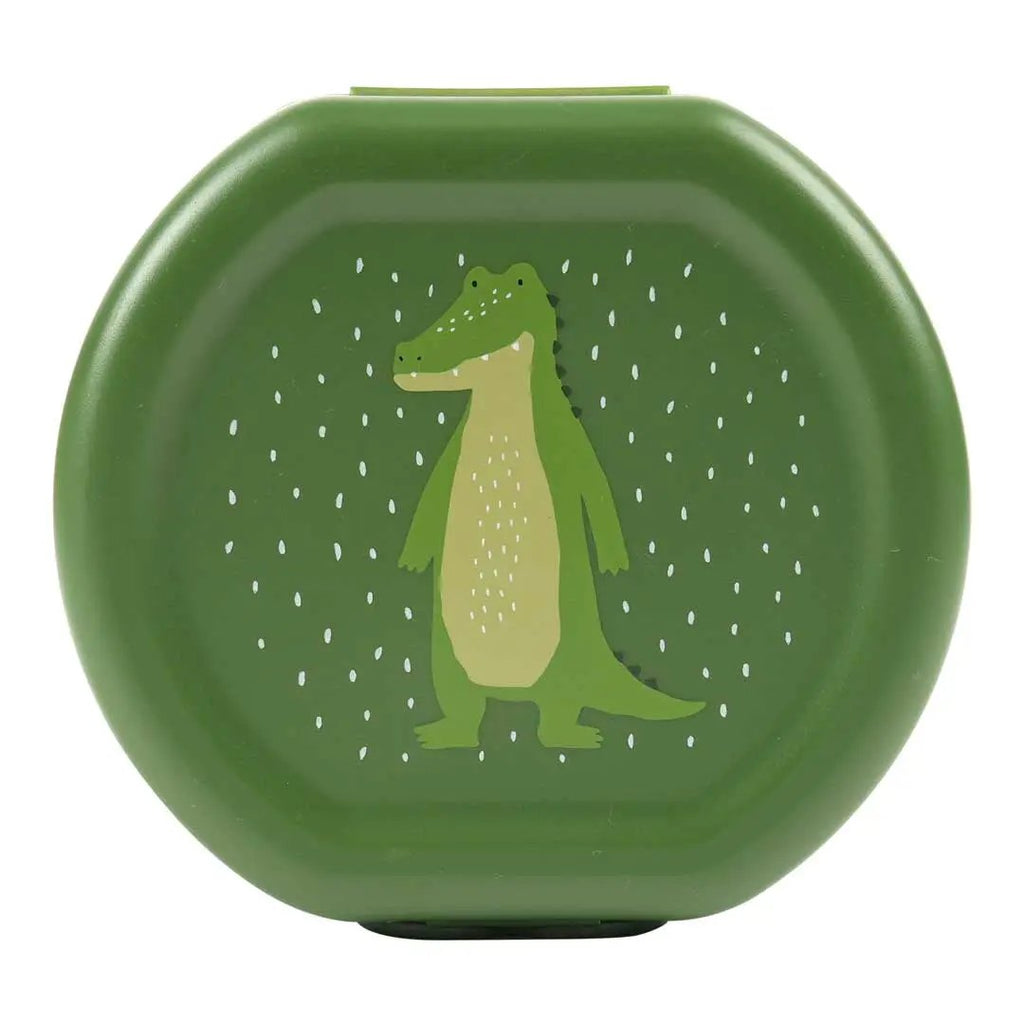 TRIXIE set de 2 boîtes lunch Mr Alligator, design vert olive sur couvercle, Citron Grenadine