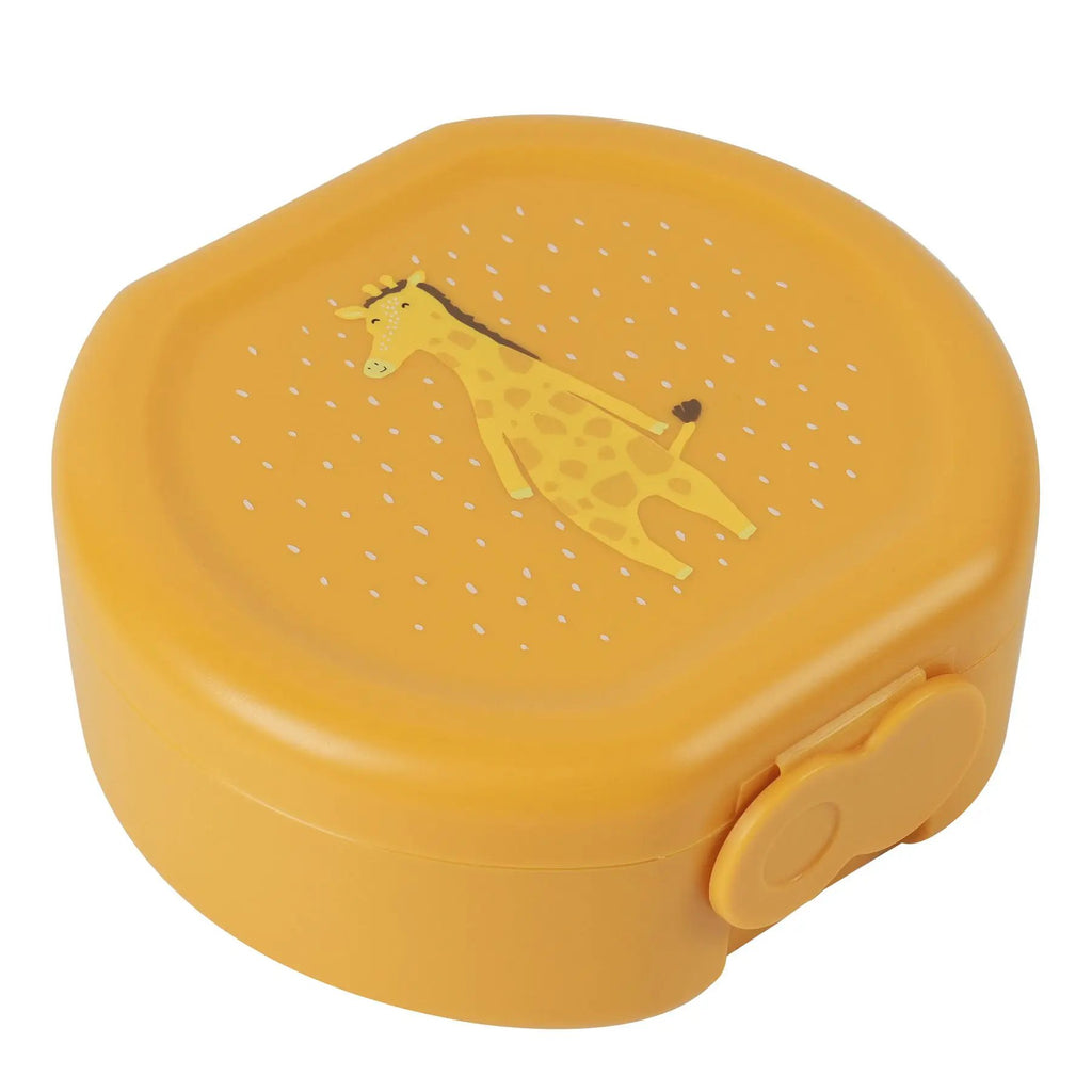 Boîtes repas TRIXIE Mr Giraffe – lot de 2, jaunes avec motif girafe sur le couvercle
