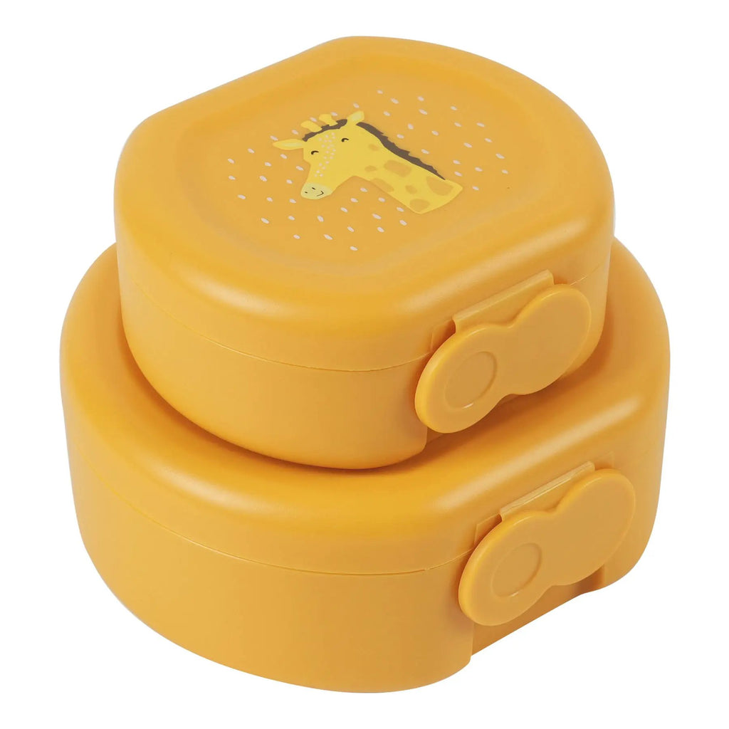 TRIXIE 2-pack yellow lunch boxes with Mr Giraffe lid design by Citron Grenadine