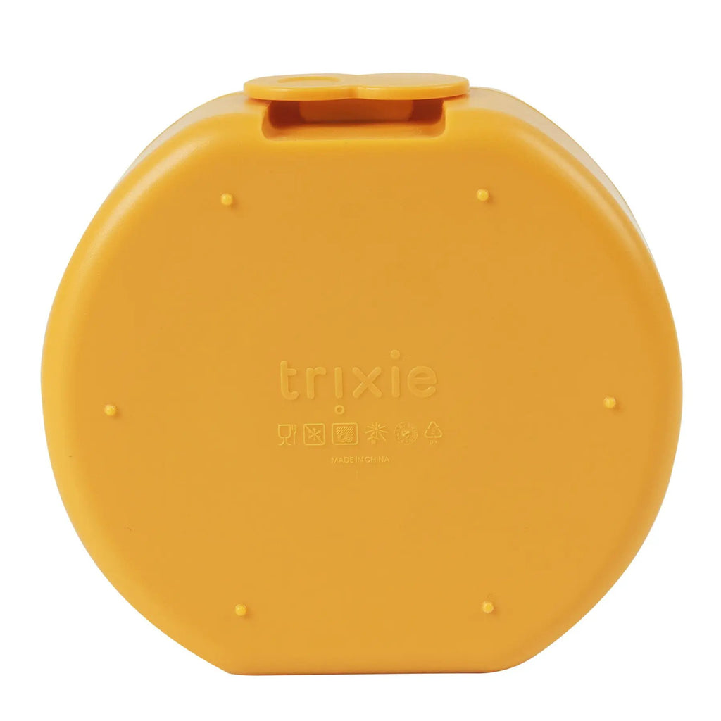 Trixie yellow round lunch box lid with embossed logo