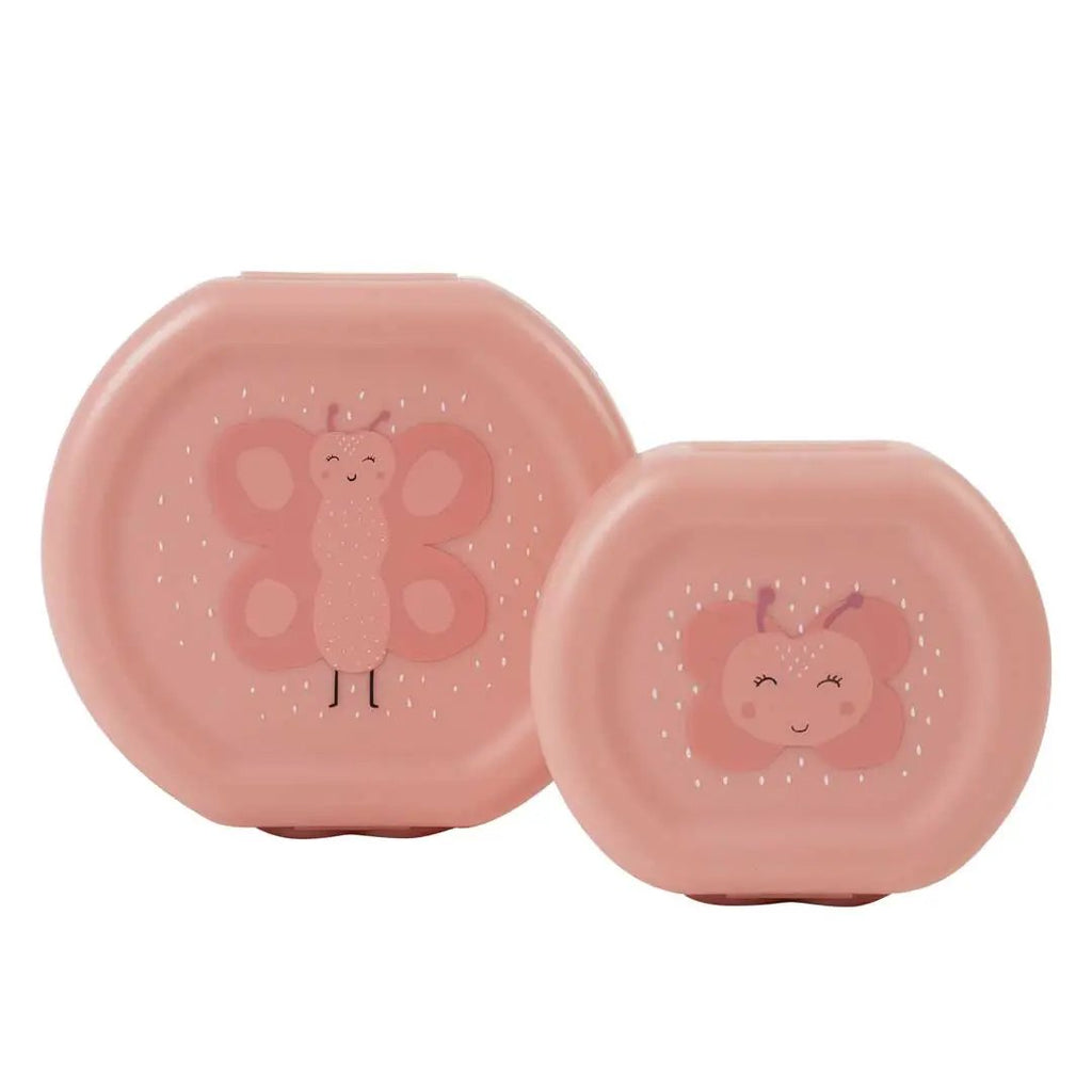 TRIXIE set of 2 pink Mrs Butterfly lunch boxes by Citron Grenadine