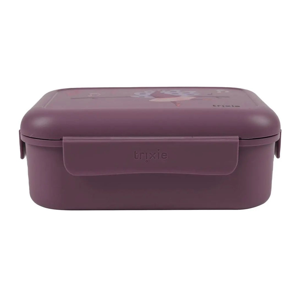 TRIXIE lunch box with clips, purple, Ballerina Mrs Peacock design, Citron Grenadine