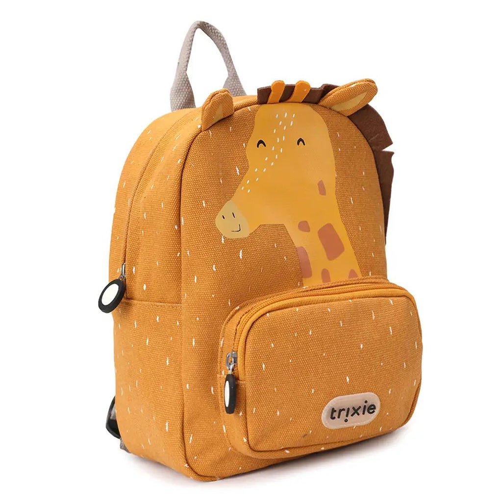 Trixie sac-à-dos Mr Giraffe school backpack in orange with giraffe illustration and front pocket by Citron Grenadine