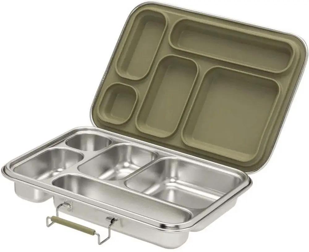 HAPS NORDIC boîte déjeuner à 5 compartiments, couleur olive, en acier inoxydable