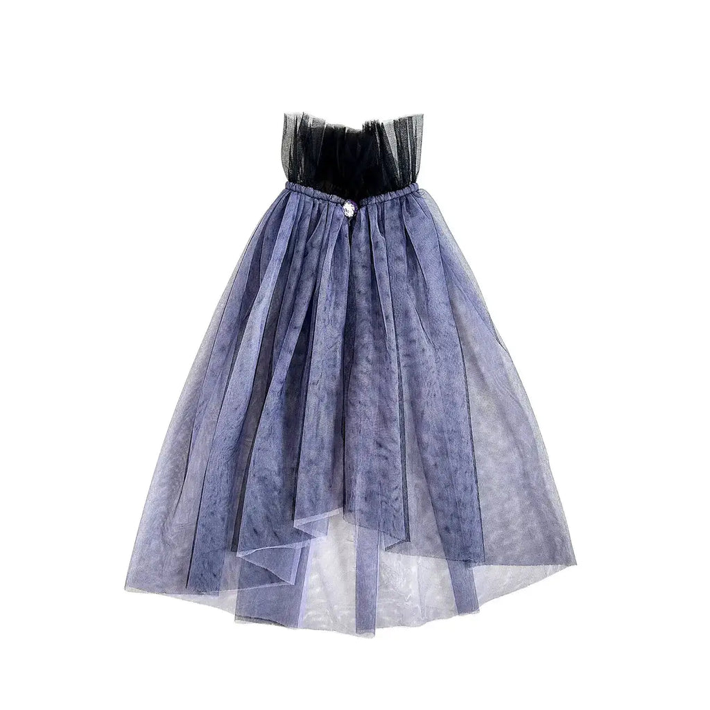 RATATAM cape maléfique by Citron Grenadine; purple tulle costume cape with black bodice and voluminous layered skirt.