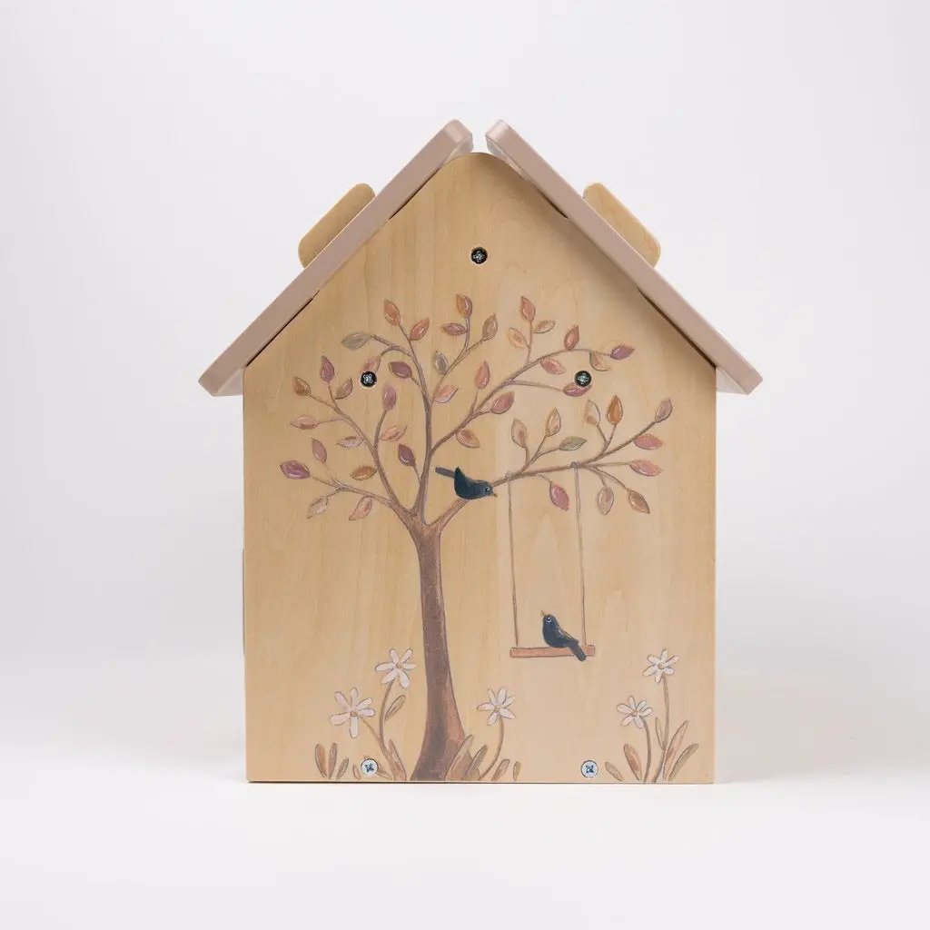 Maison de poupées en bois EGMONT TOYS, décor arbre avec oiseaux et balançoire