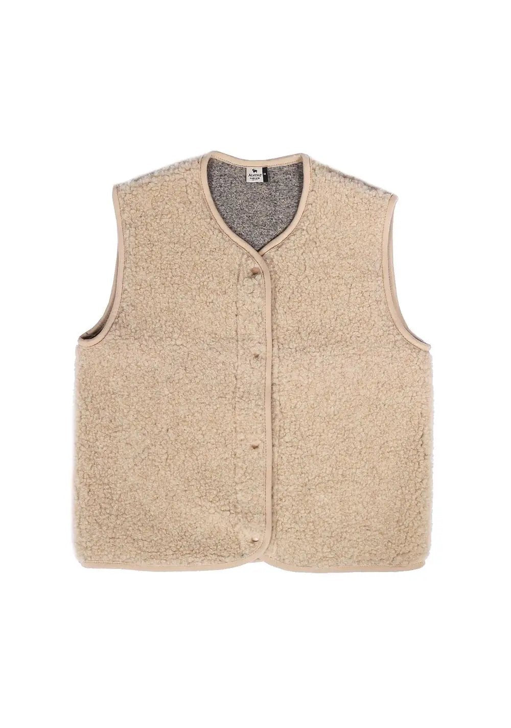 Citron Grenadine ALWERO gilet en laine Tyb sand brown sans manches