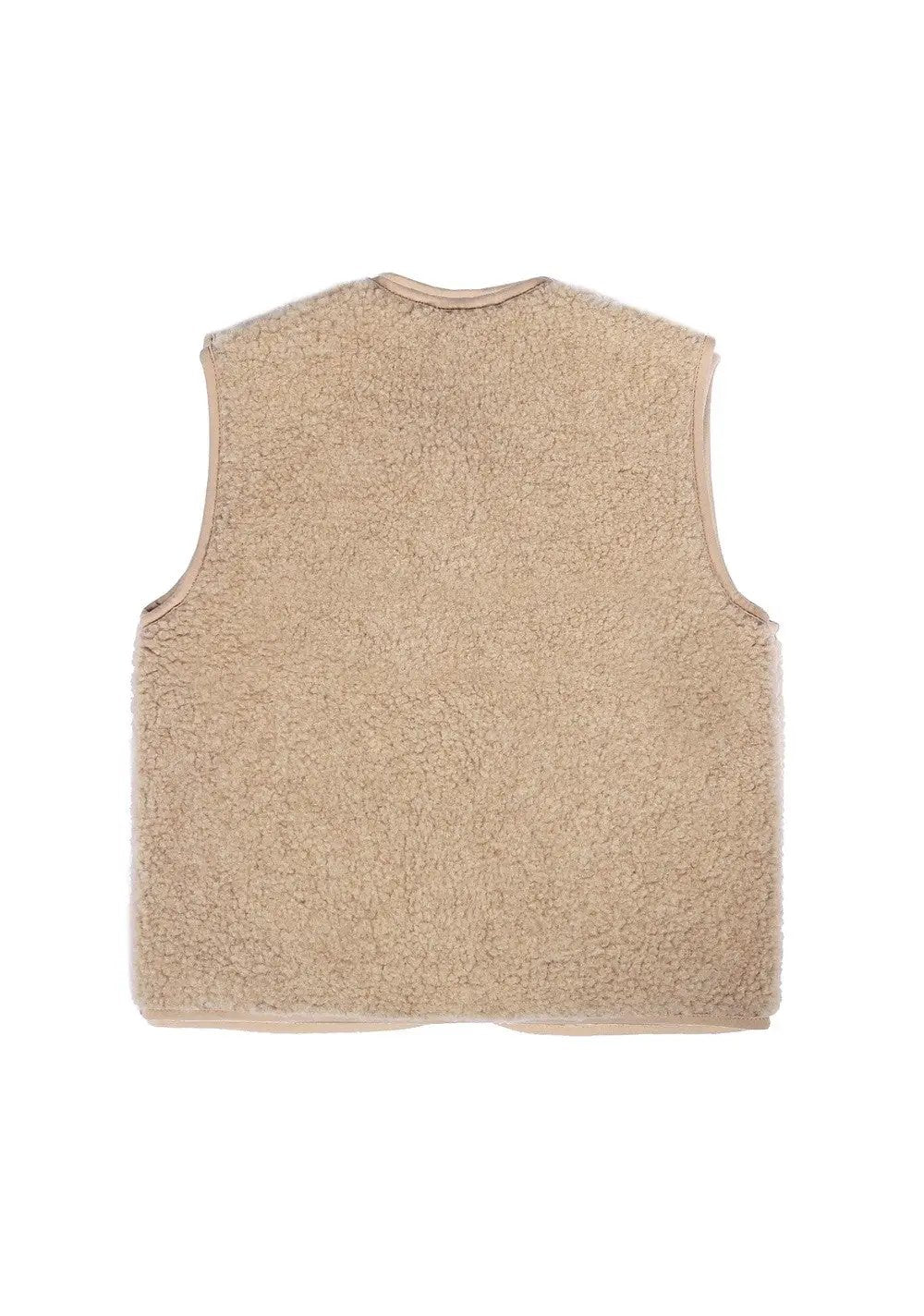 ALWERO gilet en laine Tyb sand brown, gilet sans manches en sherpa par Citron Grenadine