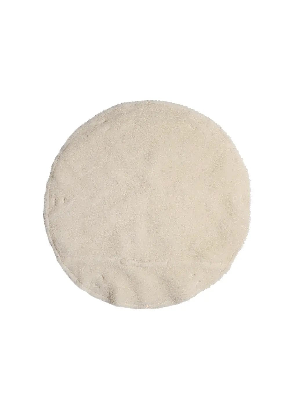 Tapis de jeu rond ALWERO en laine et lin, couleur crème/beige, Citron Grenadine