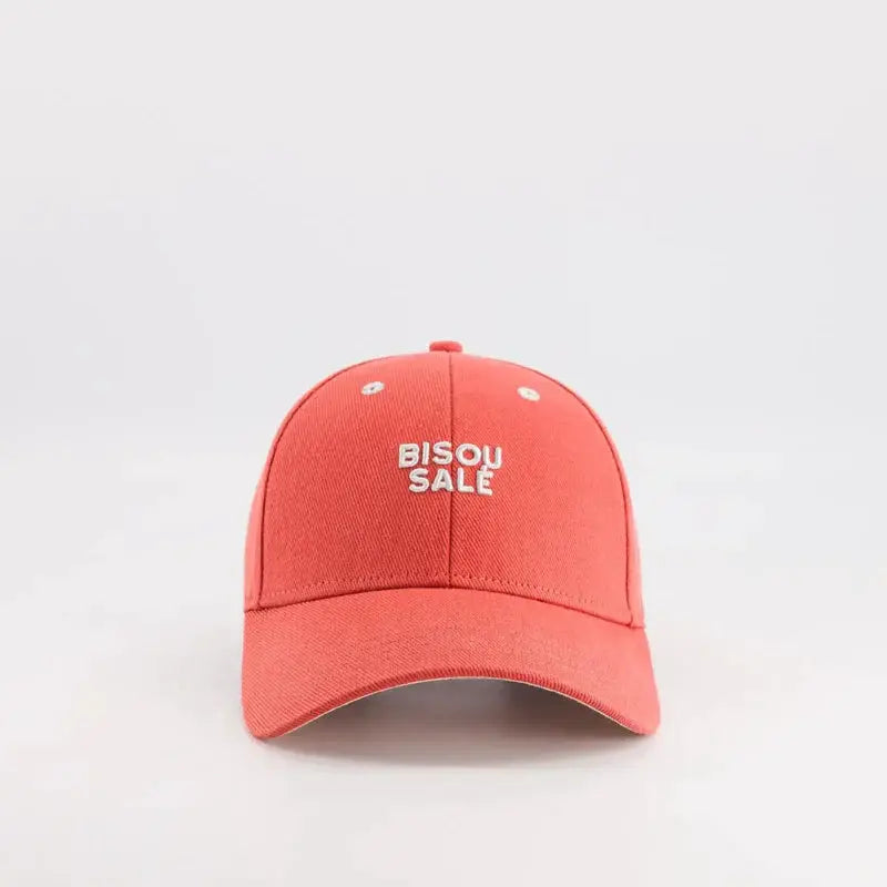 CHAMAYE casquette terracotta baseball cap with white BISOU SALÉ embroidery
