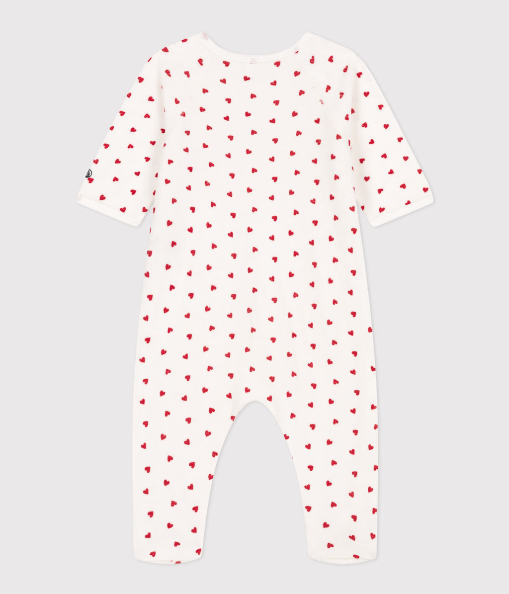 PETIT BATEAU pyjama en velours / coeur