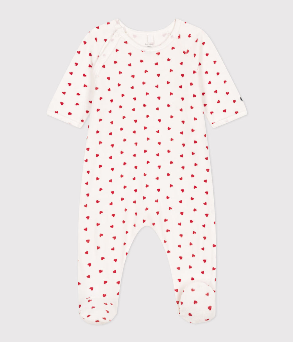 PETIT BATEAU pyjama en velours / coeur