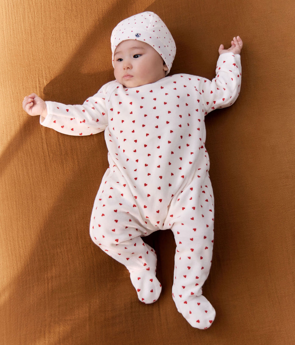 PETIT BATEAU pyjama en velours / coeur
