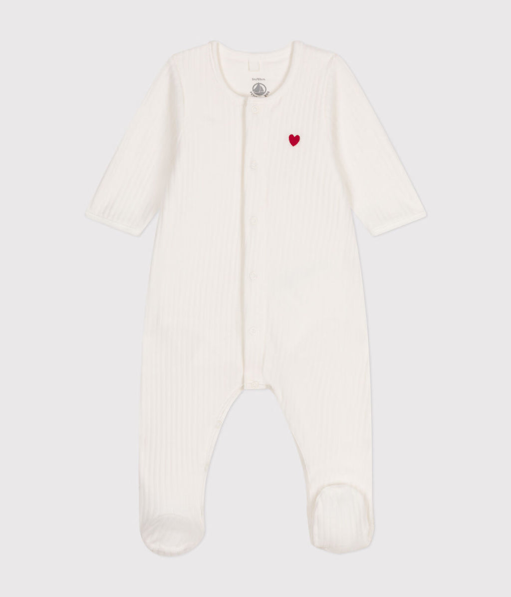 Dors-bien mixte en velours avec body intégré Citron Grenadine, crème, pyjama bébé