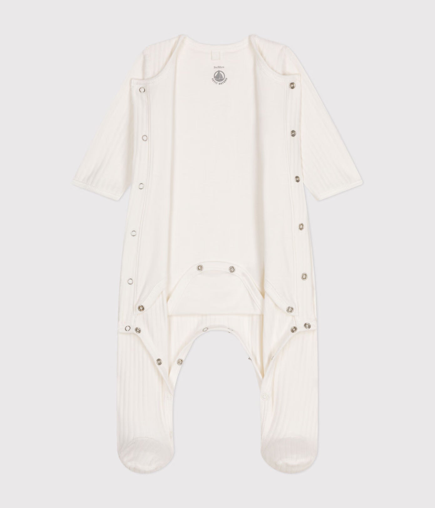 Dors-bien mixte en velours avec body intégré, Citron Grenadine, uni blanc ivoire, pyjama bébé